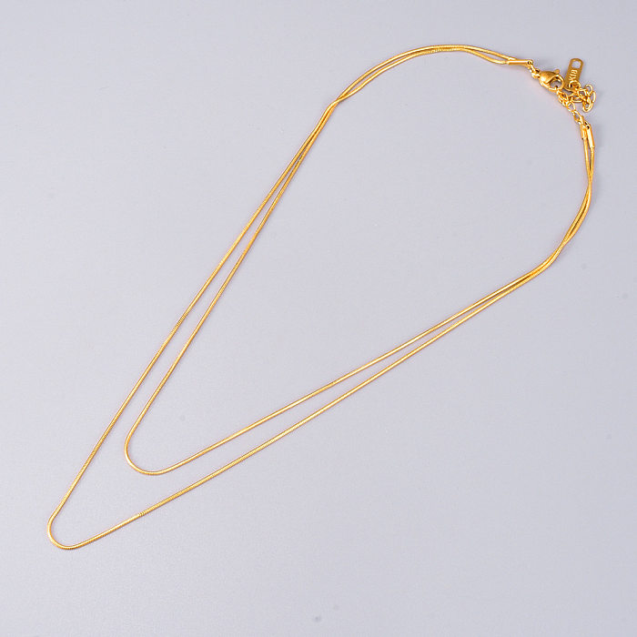 Simple Style Solid Color Stainless Steel Pendant Necklace