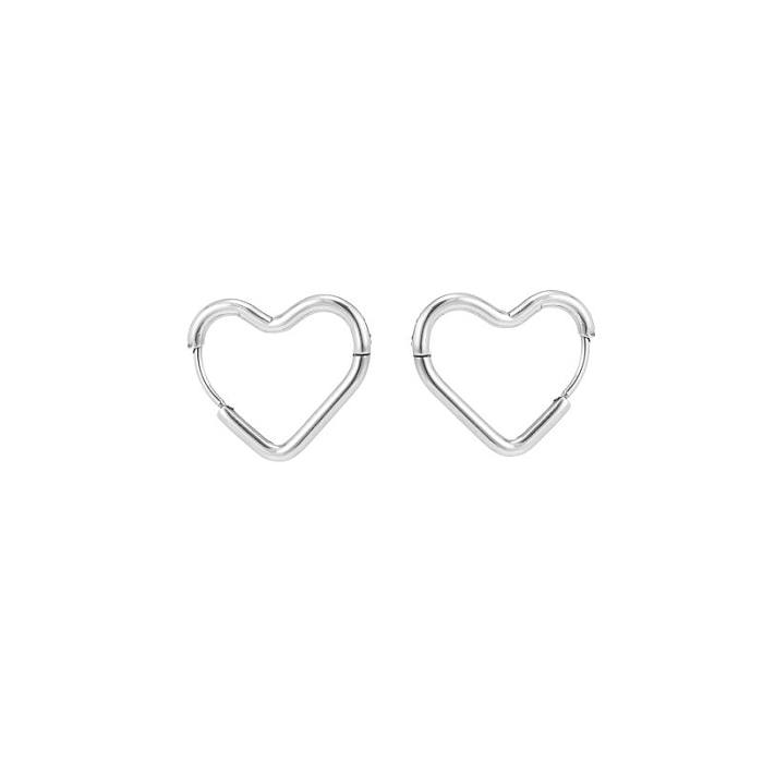1 Paar Pendel-Pentagramm-Ohrringe in Herzform, polierter Edelstahl, 18 Karat vergoldet