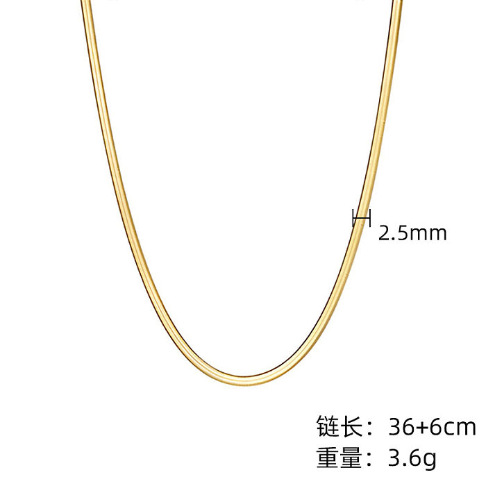 Flat Snake Bone Stainless Steel Clavicle Chain Trendy Blade Necklace