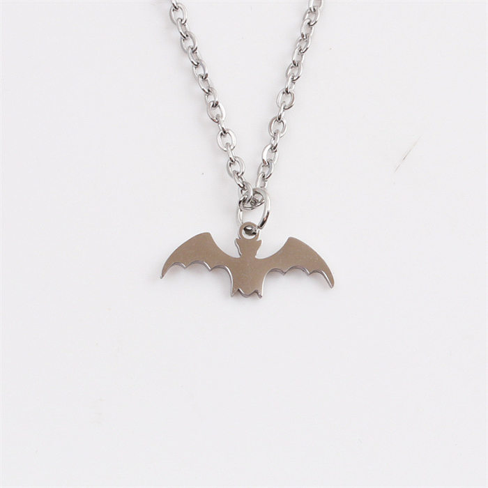 Atacado joias com pingente de morcego de Halloween joias colar de aço inoxidável