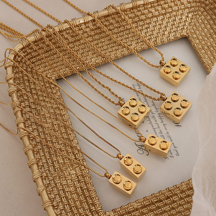 Modische geometrische Edelstahl-Halskette. Halsketten aus Edelstahl