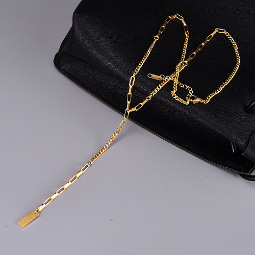1 Piece Simple Style Square Stainless Steel Necklace