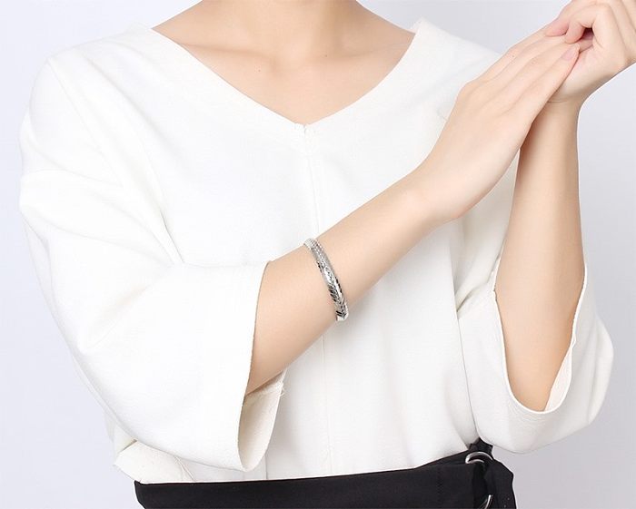 Einfacher Stil-Edelstahl-Armreif mit Edelstahl-Armbändern