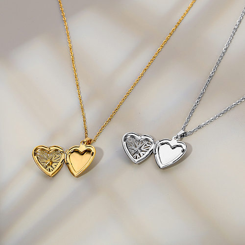 Heart-shaped Crystal Female Couple Jewelry Stainless Steel Necklace