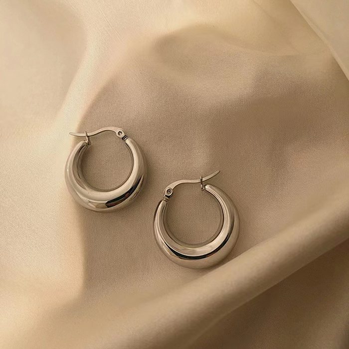1 Pair Vintage Style Circle Stainless Steel  Plating Gold Plated Earrings