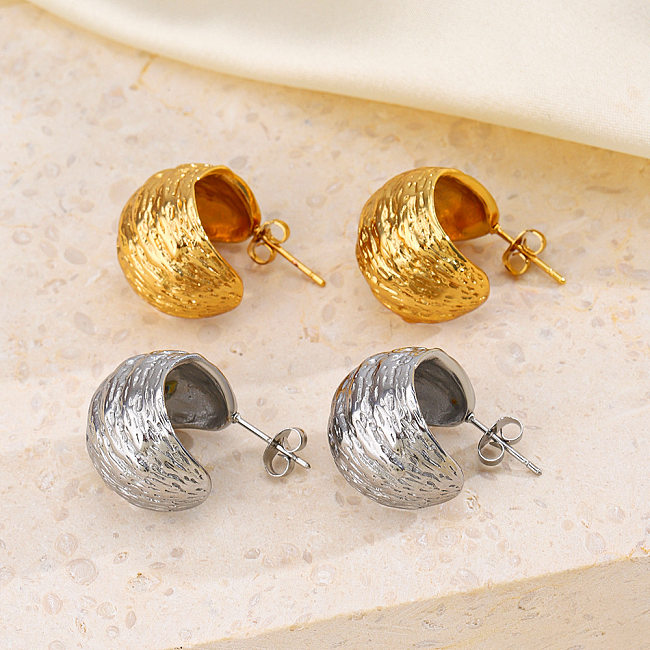 1 Pair Retro French Style Geometric Plating Stainless Steel  Ear Studs