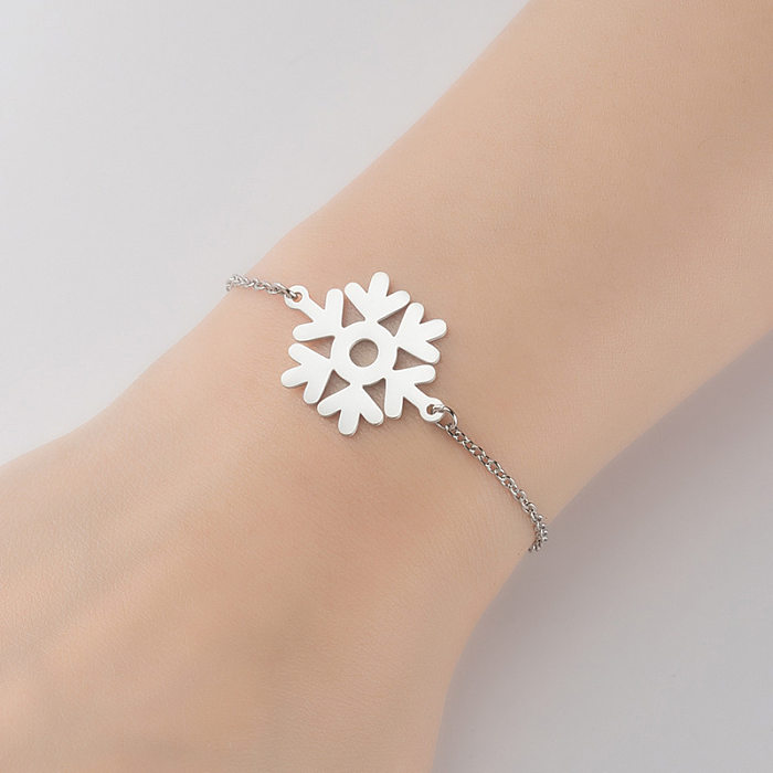 1 Piece Fashion Snowflake Titanium Steel Bracelets