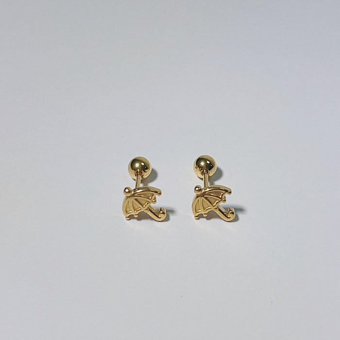 1 Pair Sweet Cross Heart Shape Plating Stainless Steel Ear Studs