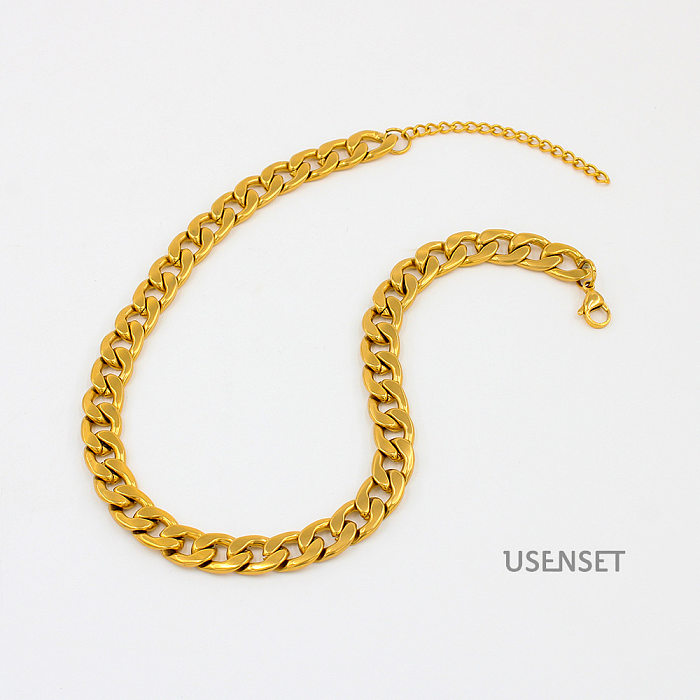 Fashion Solid Color Stainless Steel  Plating Chain Necklace 1 Piece
