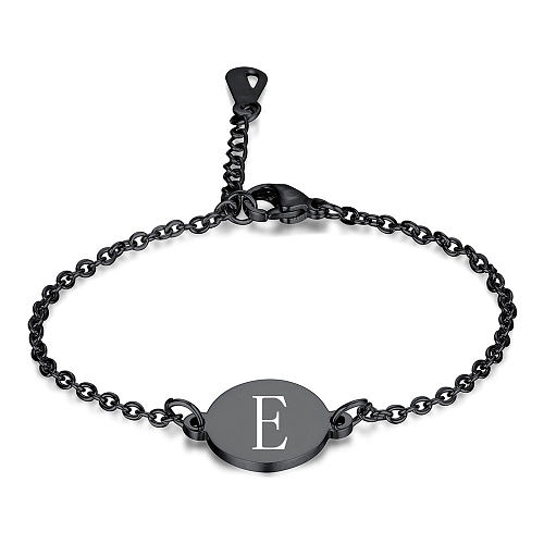Hip-Hop Letter Titanium Steel Polishing Bracelets