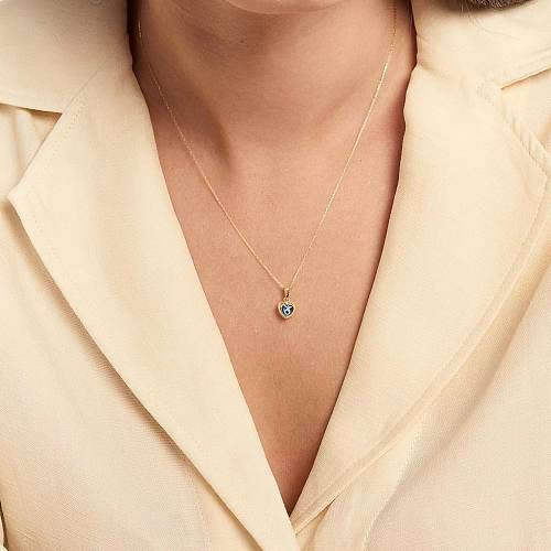 Fashion Water Droplets Eye Stainless Steel Plating Pendant Necklace 1 Piece