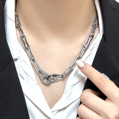 Punk Solid Color Stainless Steel Plating Necklace