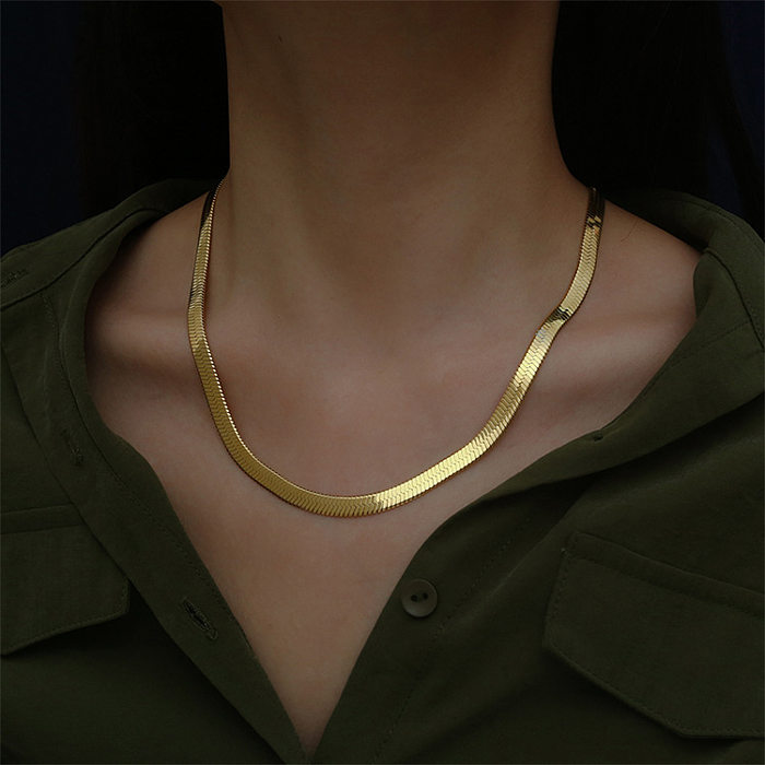 Simple Style Solid Color Stainless Steel  Polishing Necklace 1 Piece