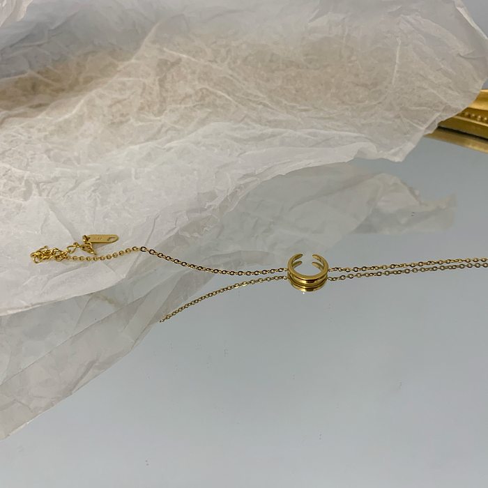 Einfache Mondarmbänder mit Titanstahlbeschichtung und 18-Karat-Vergoldung