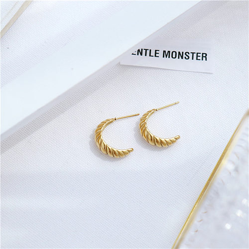 1 Pair Casual Modern Style Classic Style Solid Color Plating Stainless Steel  14K Gold Plated Earrings