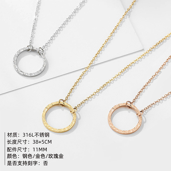 Simple Explosion Jewelry Geometric Round Pendant Personality Stainless Steel  Necklace Clavicle Chain Distribution Wholesale jewelry