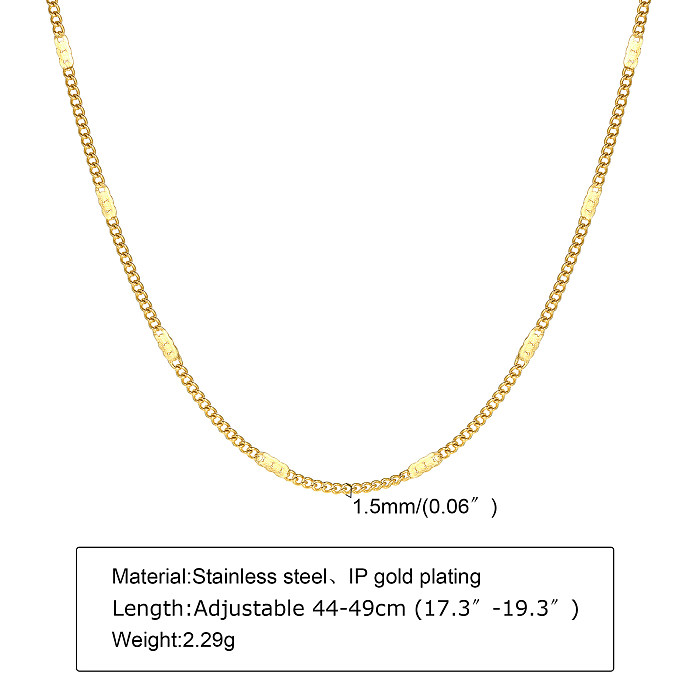 Großhandel: Einfache, einfarbige Halskette aus Edelstahl mit 18 Karat Goldbeschichtung