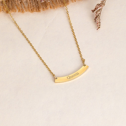 Basic Geometric Letter Stainless Steel  Plating 18K Gold Plated Necklace