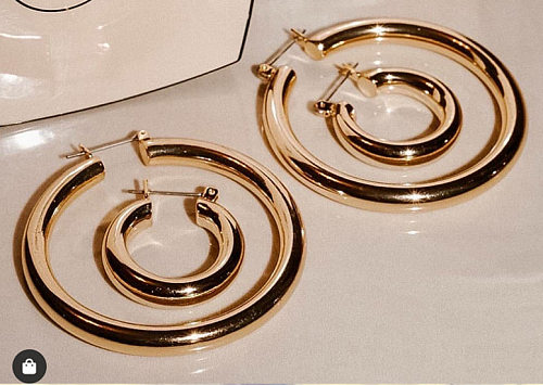 Boucles d'oreilles en acier inoxydable E106, or 18K, simplicité française, anneau d'oreille, personnalité, Design en métal, sens, grand cercle pour femme