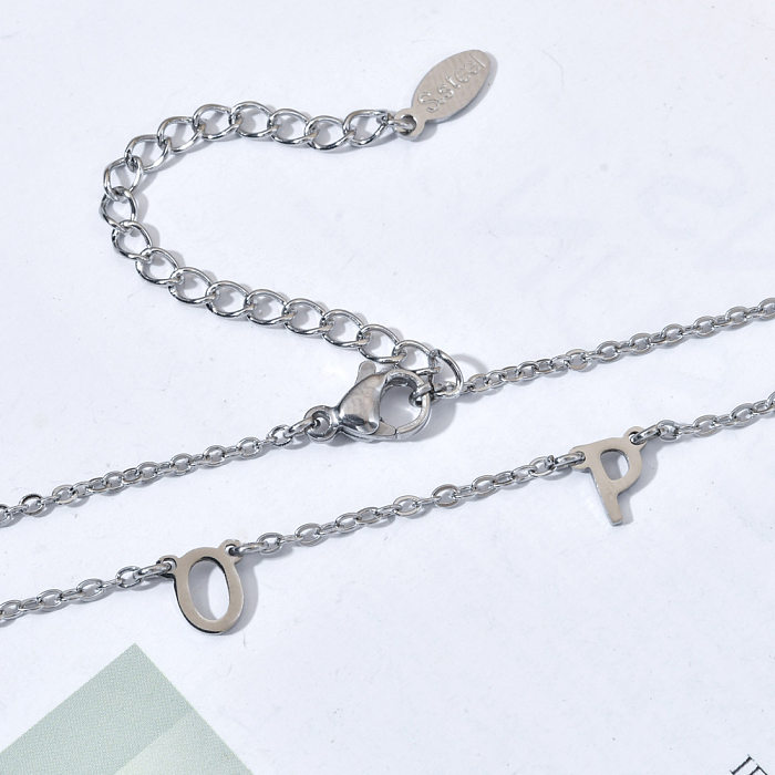 Elegante Damen-Buchstaben-Halskette mit Edelstahlbeschichtung