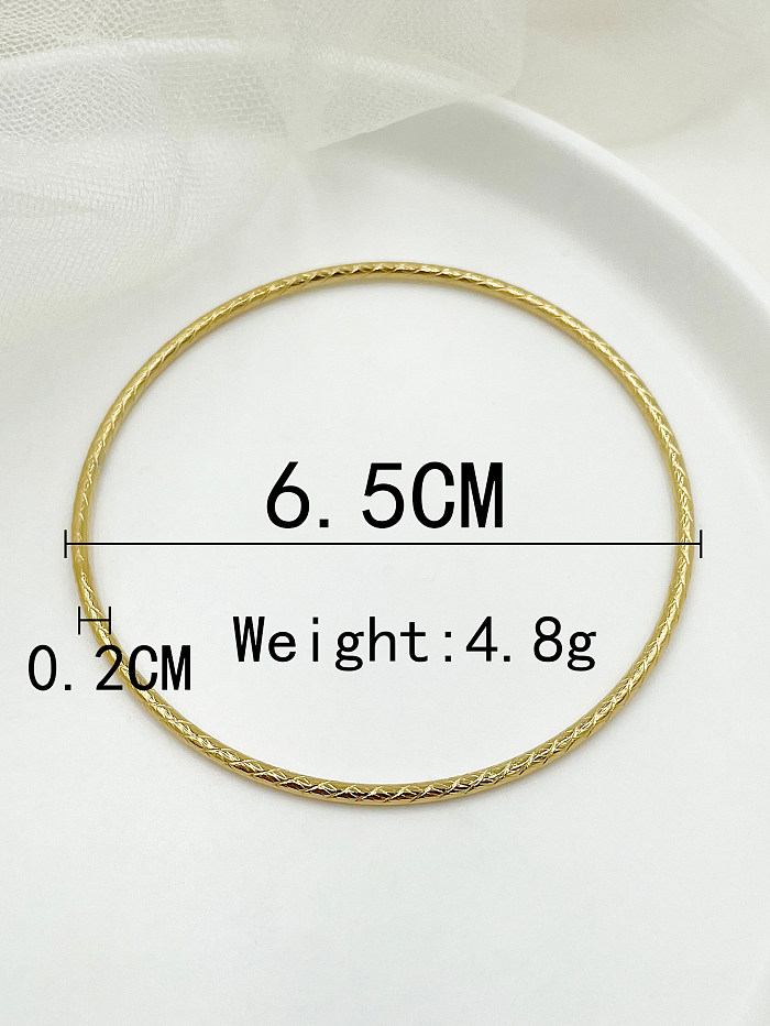 Simple Style Round Solid Color Stainless Steel Plating Bangle