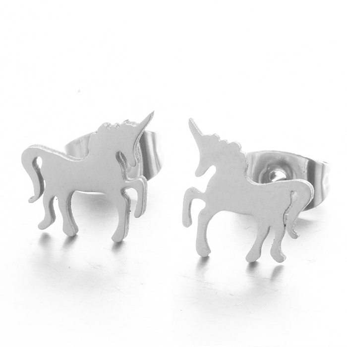 Simple Unicorn Alloy Earrings Wholesale