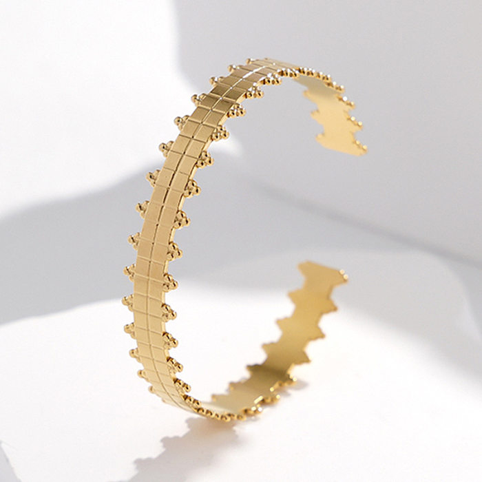 Fashion C Shape Titanium Steel Irregular Plating Bangle 1 Piece