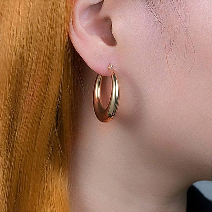 1 Pair Commute U Shape Irregular Plating Stainless Steel  Earrings