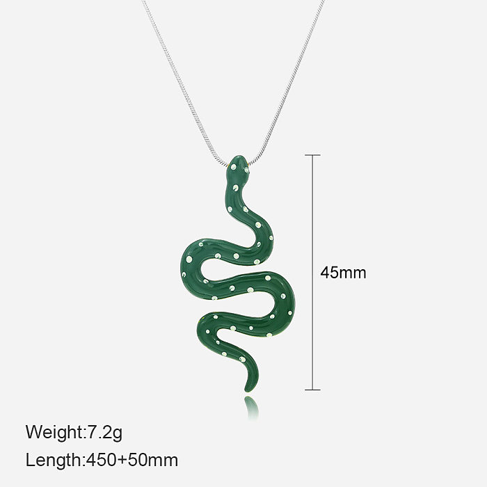 Modische Schlangen-Halskette mit Anhänger aus Acryl mit Edelstahlbeschichtung