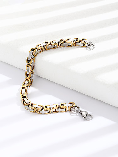 Simple Style Geometric Stainless Steel Bracelets Patchwork Stainless Steel Bracelets 1 Piece