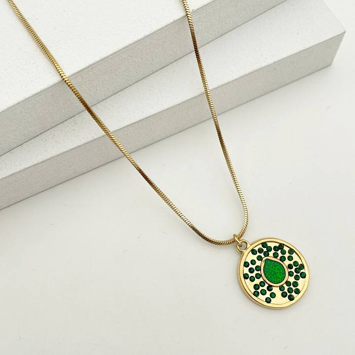 Fashion Geometric Stainless Steel  Plating Pendant Necklace 1 Piece