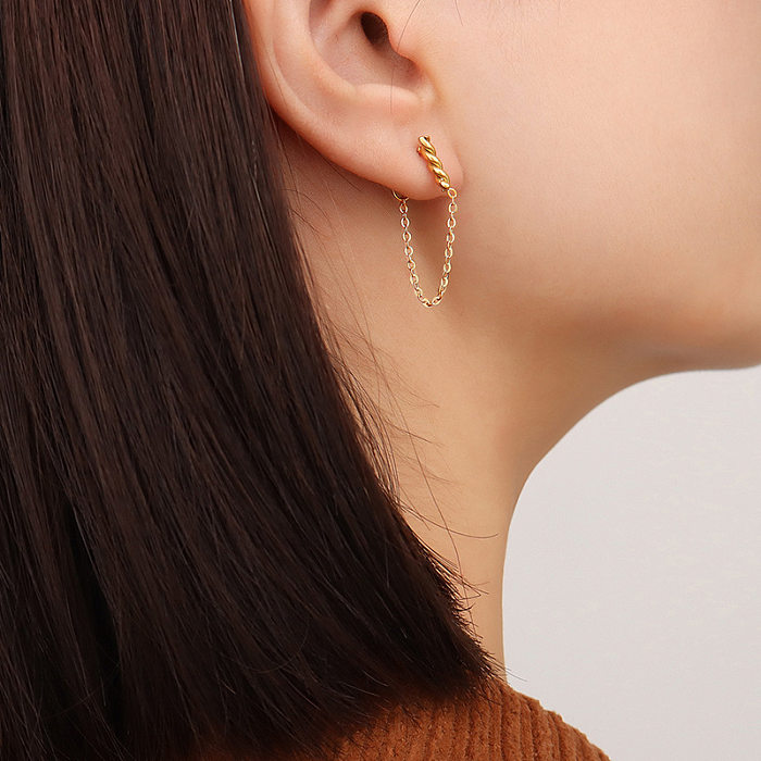 Personality Tassel Chain Stainless Steel Earring Wholesale