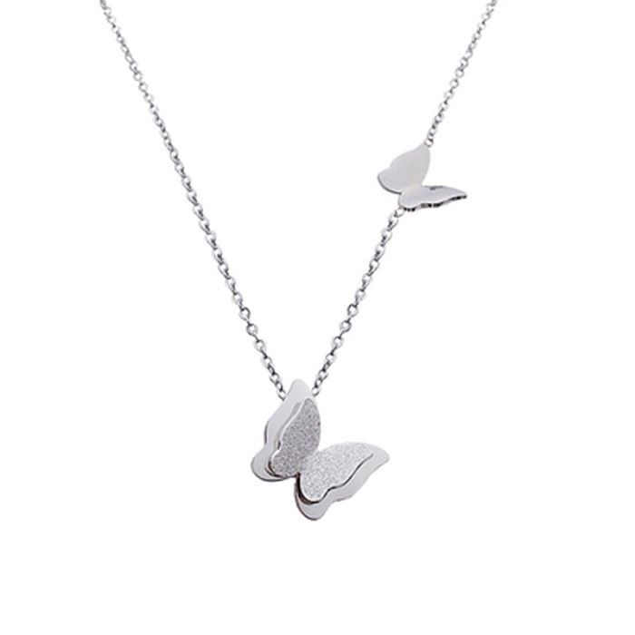 Fashion Simple Style Butterfly Stainless Steel Plating Butterfly Necklace