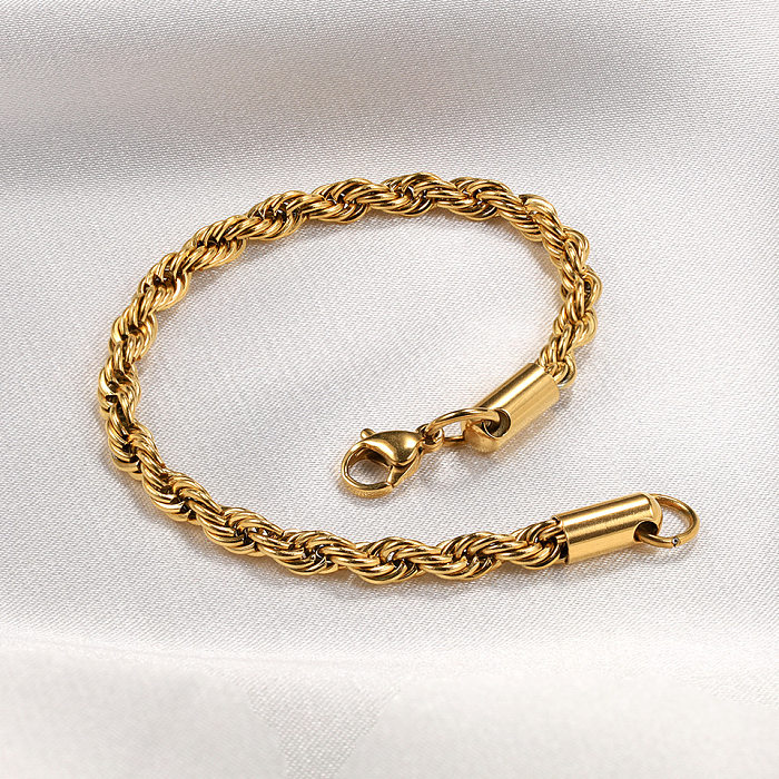 Bracelets rétro en acier titane à rayures spirales, 1 pièce