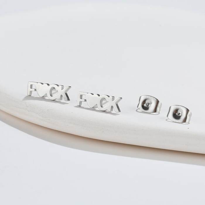 Modische Ohrstecker aus Edelstahl mit Buchstaben-Beschichtung, keine eingelegten Edelstahl-Ohrringe