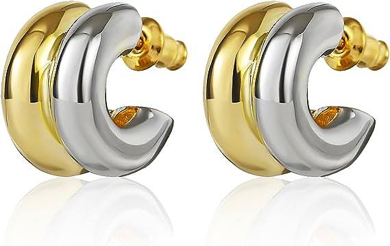 1 Pair Casual Color Block Polishing Plating Stainless Steel  Gold Plated Ear Studs