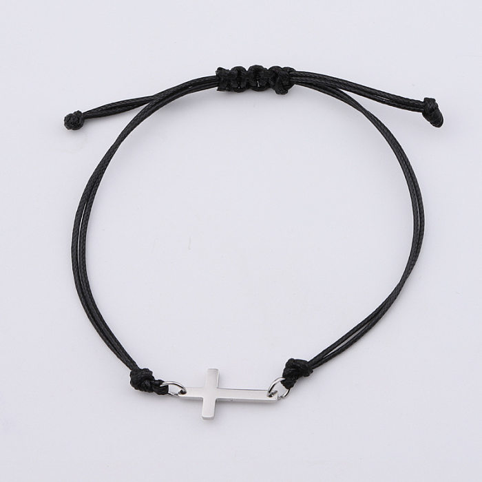 Wholesale Simple Style Cross Titanium Steel Plating Bracelets