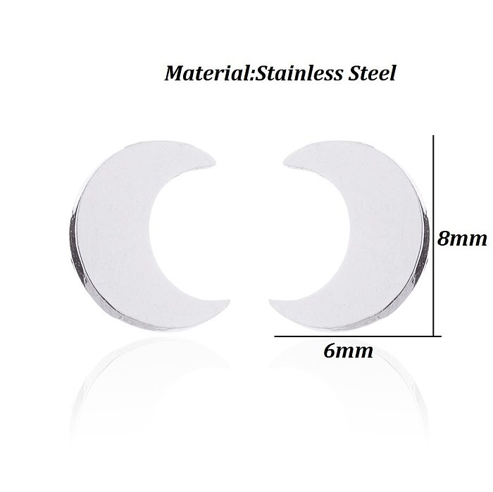 Women'S Simple Style Korean Style Geometric Stainless Steel  No Inlaid Ear Studs Stainless Steel  Earrings