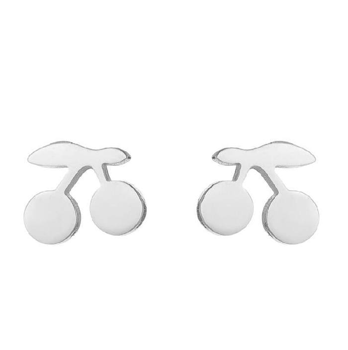 Fashion Maple Leaf Flower Stainless Steel  Plating Ear Studs 1 Pair