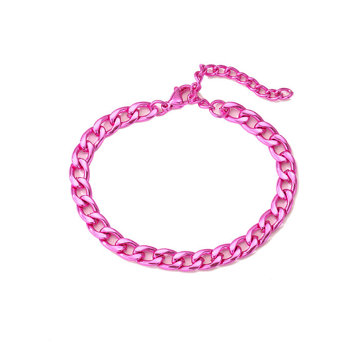 Bracelets en cuivre de bracelets en acier inoxydable de couleur unie géométrique de mode