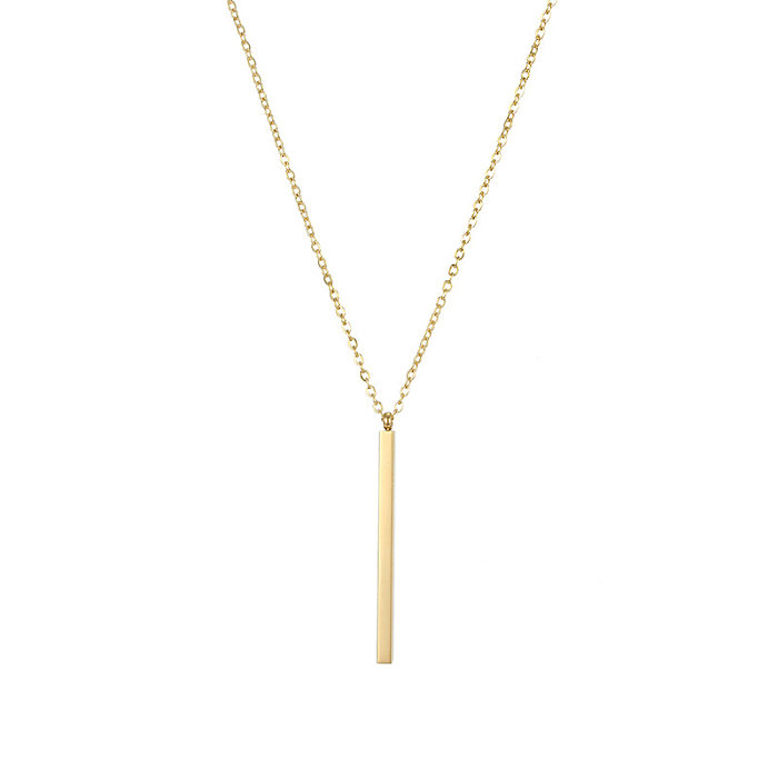 Simple Geometric Rectangular Stainless Steel  Necklace