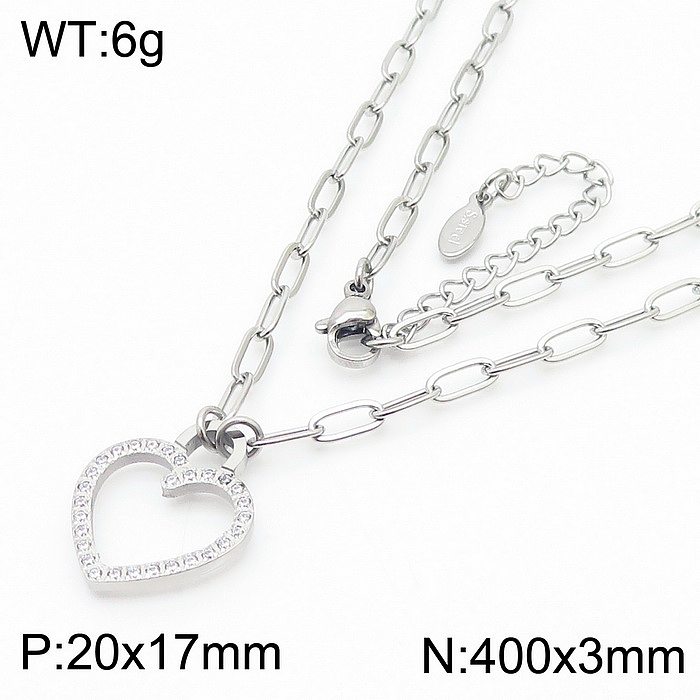 Fashion Star Heart Shape Stainless Steel Plating 18K Gold Plated Pendant Necklace