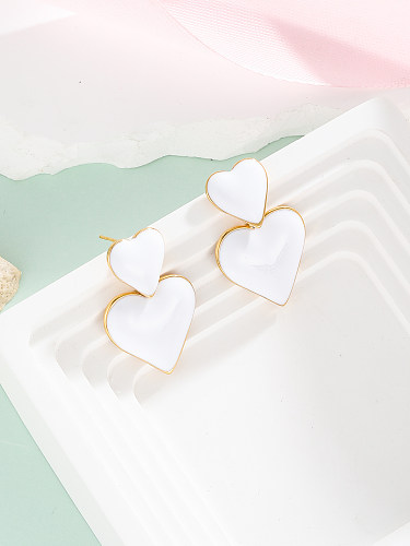 1 Pair Cute Color Block Plating Stainless Steel  18K Gold Plated Drop Earrings