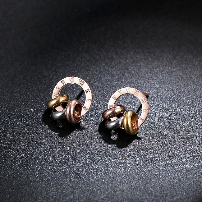 Fashion Circle Stainless Steel Ear Studs 1 Pair