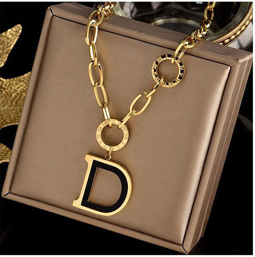 Fashion Concise D Letter Pendant Necklace