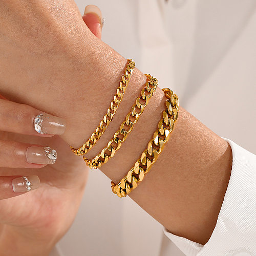 Bracelets de placage en acier inoxydable géométrique de style simple 1 pièce