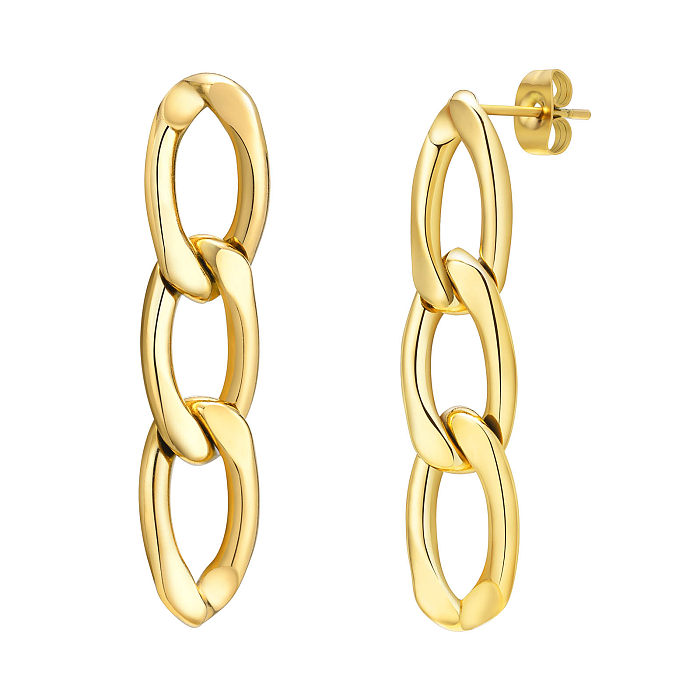 1 Pair Casual French Style Classic Style Geometric Plating Stainless Steel  18K Gold Plated Drop Earrings