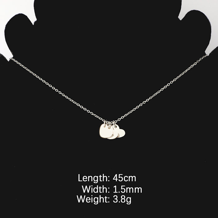 Simple Style Commute Heart Shape Stainless Steel  Gold Plated Silver Plated Pendant Necklace In Bulk