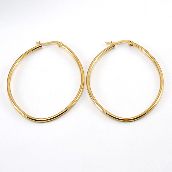 Simple Style Geometric Stainless Steel  Hoop Earrings Plating Stainless Steel  Earrings