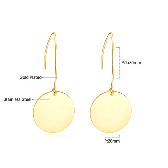 Simple Style Geometric Stainless Steel  Plating Drop Earrings 1 Pair